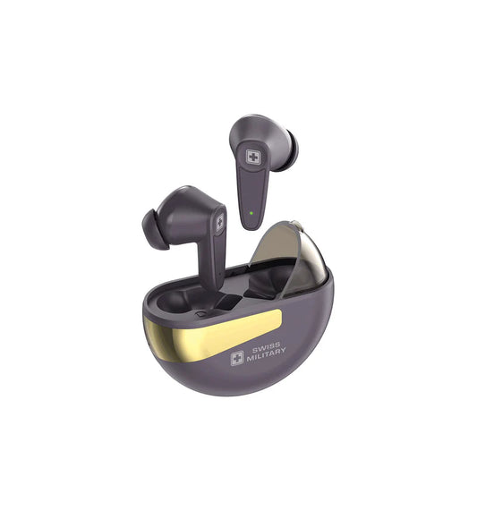 Swiss Military Octa Pods True Wireless Stereo Earbuds | Bluetooth 5.3 | Gaming Mode | LED Display | Up to 30H Playtime