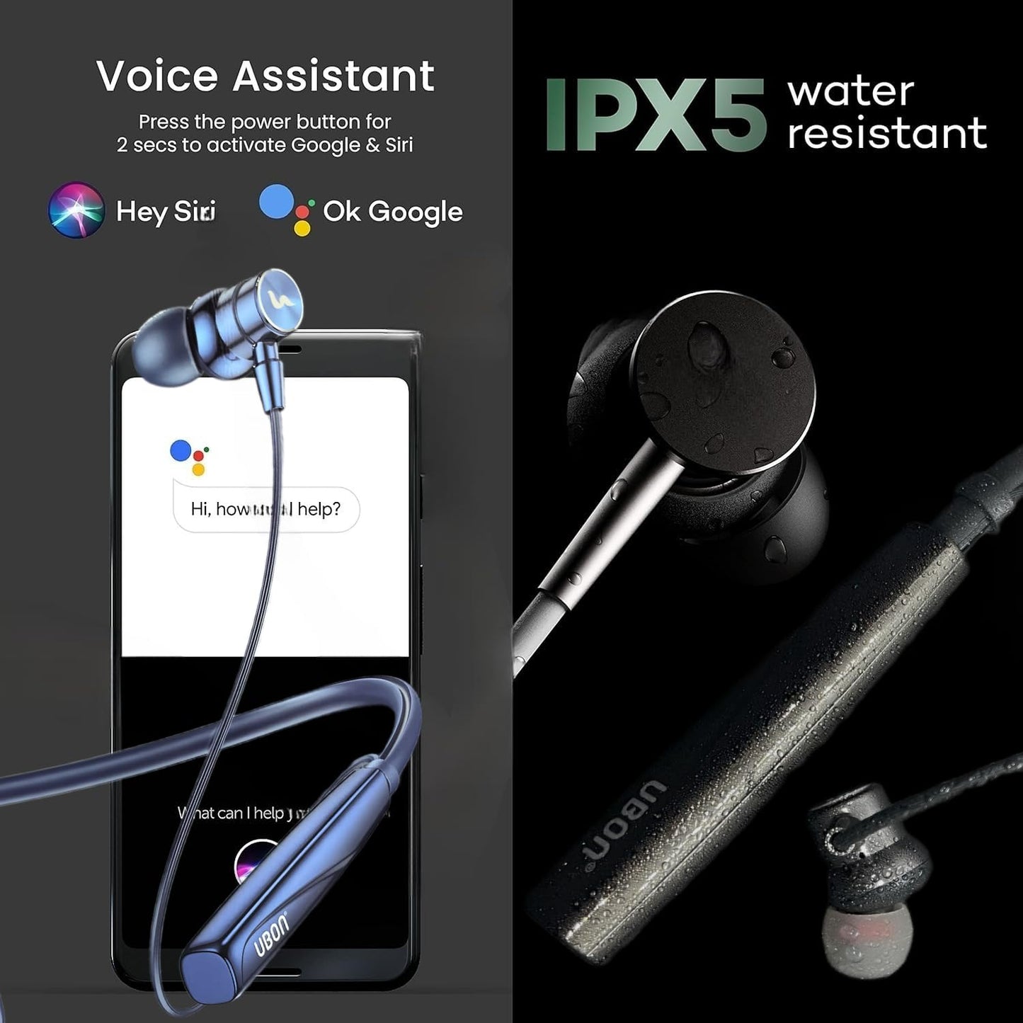 Ubon CL-130 King Series in Ear Bluetooth Neckband with 13.4 Mm Dynamic Bass Boost Driver