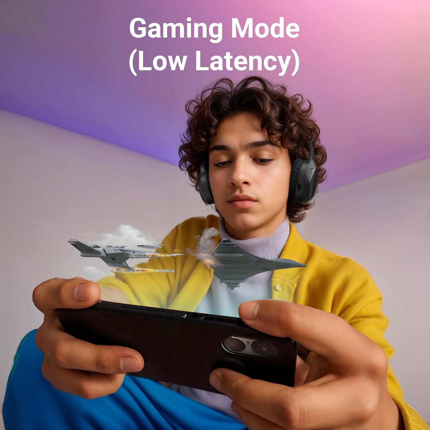 Zebronics Thunder Max Bluetooth Over-Ear Headphones | 120H Playback, 40mm Bass Drivers, Gaming Mode, Dual Pairing, Fast Charging