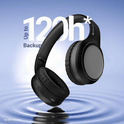 Zebronics Thunder Max Bluetooth Over-Ear Headphones | 120H Playback, 40mm Bass Drivers, Gaming Mode, Dual Pairing, Fast Charging