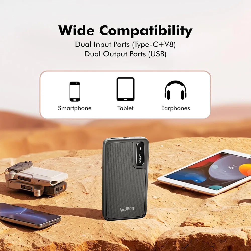 Ubon PBX31 10000mAh Powerbank | 15W Fast Charging | Dual Input & Output Ports