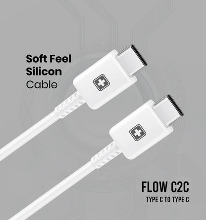 Swiss Military Flow C2C 45W Fast Charging Cable | USB Type-C to Type-C | 1 Meter Soft Silicone Cable