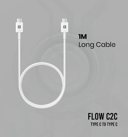 Swiss Military Flow C2C 45W Fast Charging Cable | USB Type-C to Type-C | 1 Meter Soft Silicone Cable