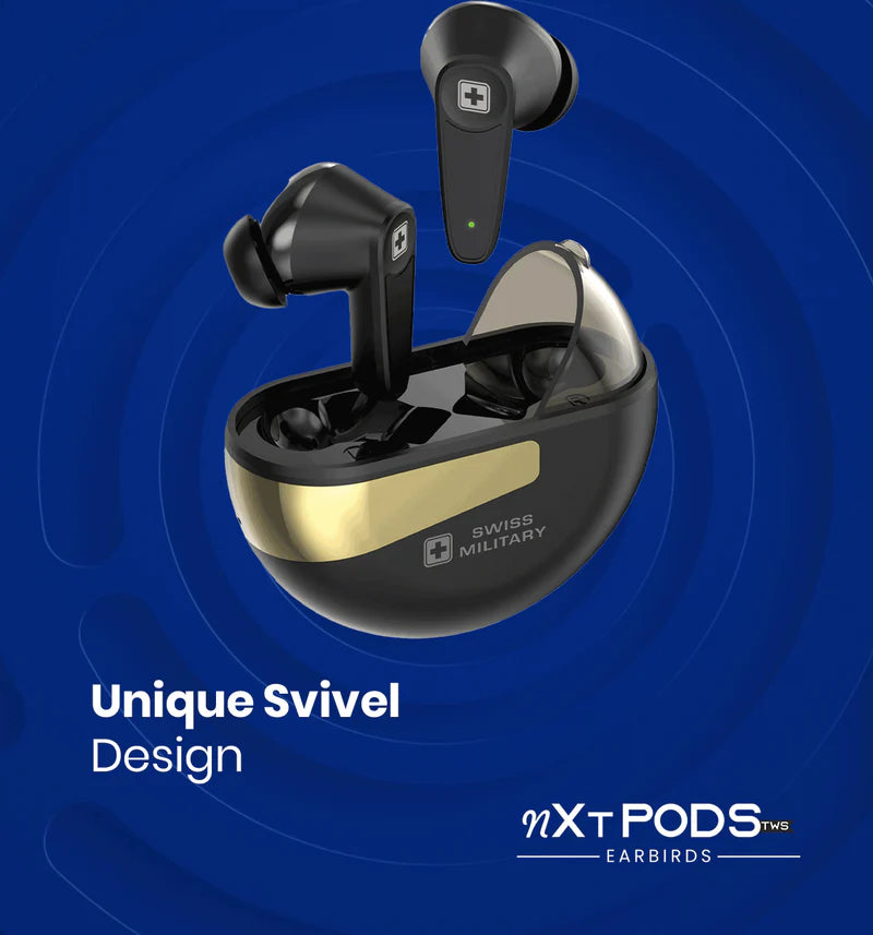 Swiss Military Octa Pods True Wireless Stereo Earbuds | Bluetooth 5.3 | Gaming Mode | LED Display | Up to 30H Playtime