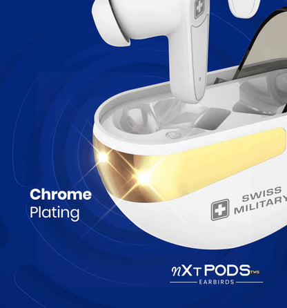 Swiss Military Octa Pods True Wireless Stereo Earbuds | Bluetooth 5.3 | Gaming Mode | LED Display | Up to 30H Playtime