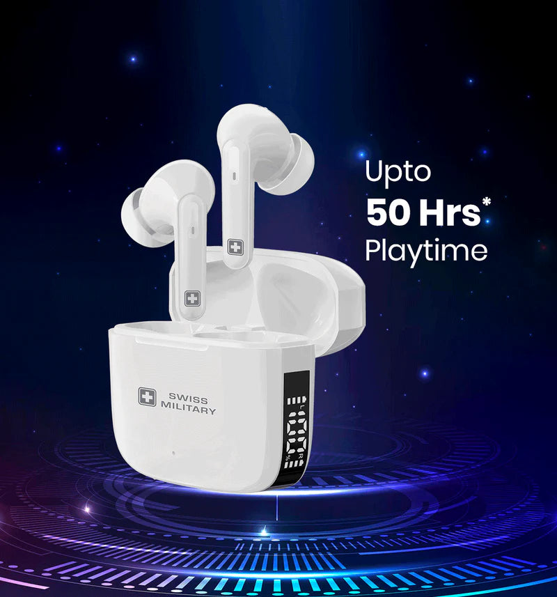 SM Octa Lite True Wireless Earbuds with 50H Playtime & LED Display