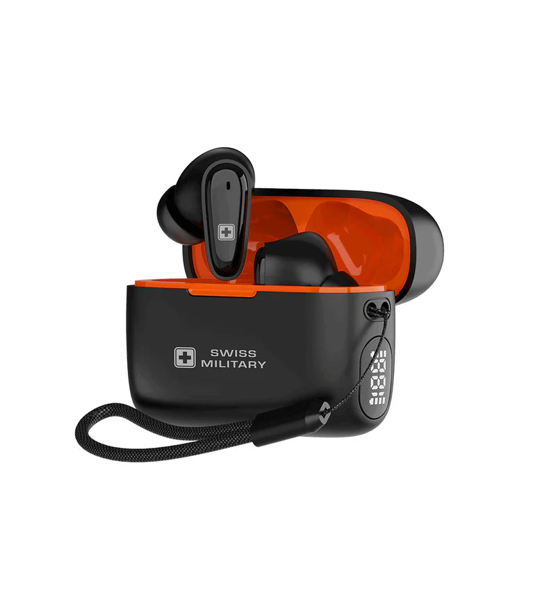Swiss Military Octa Pods True Wireless Stereo Earbuds | Bluetooth 5.3 | Up to 30 Hours Playtime | LED Display