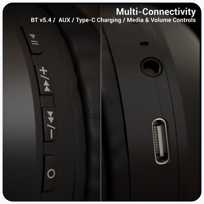 Zebronics Paradise Plus Wireless Headphones | 70H Backup | ENC | Dual Pairing | 40mm Drivers