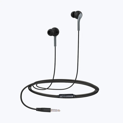 Zebronics Bro Plus Wired Earphones with 14mm Driver, Deep Bass, In-Line Mic & 3.5mm Jack (Black/Grey)
