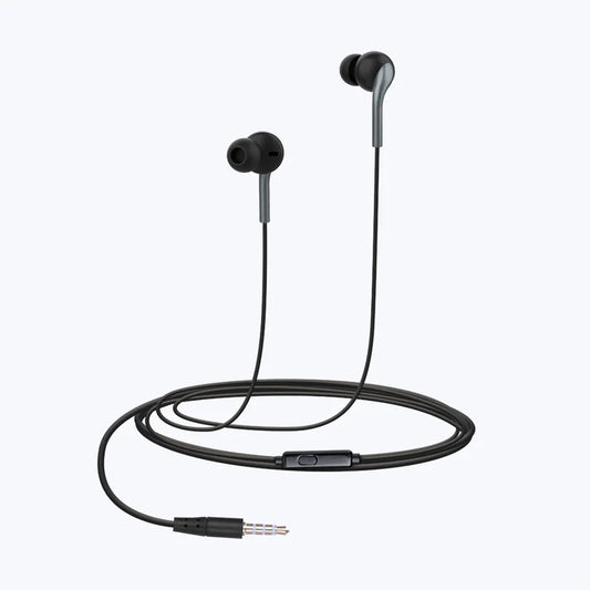Zebronics Bro Plus Wired Earphones with 14mm Driver, Deep Bass, In-Line Mic & 3.5mm Jack (Black/Grey)