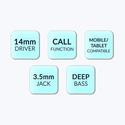 Zebronics Bro Plus Wired Earphones with 14mm Driver, Deep Bass, In-Line Mic & 3.5mm Jack (Black/Grey)