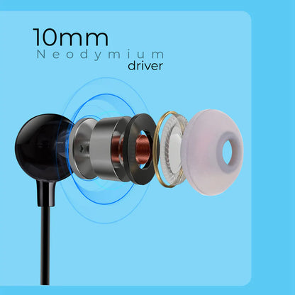 Zebronics Zeb-Opera Wired Earphones with Deep Bass, In-Line Mic, 10mm Drivers & 1.2m Tangle-Free Cable (3.5mm Jack)