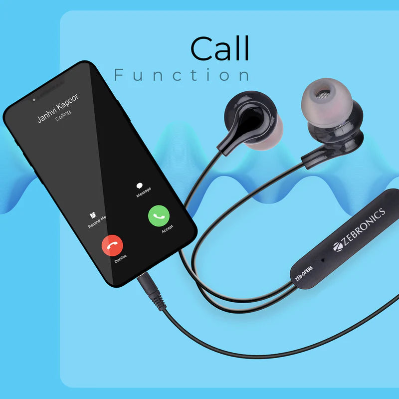 Zebronics Zeb-Opera Wired Earphones with Deep Bass, In-Line Mic, 10mm Drivers & 1.2m Tangle-Free Cable (3.5mm Jack)