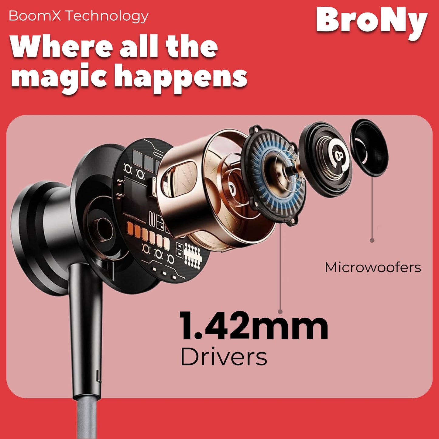 Ubon CL-130 King Series in Ear Bluetooth Neckband with 13.4 Mm Dynamic Bass Boost Driver