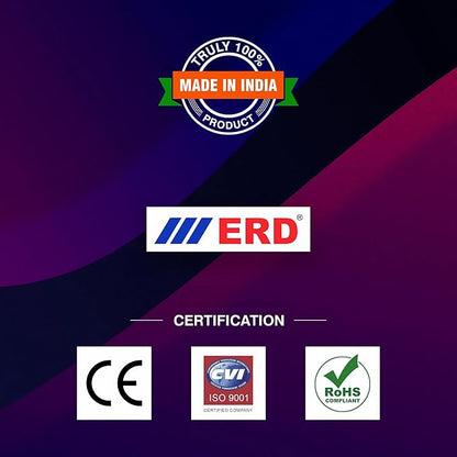 ERD PB-20KE Li-Polymer, 2 USB Output, 12W Power Bank, 20000mAh Type-C Micro USB Input Ports, Compatible with Smartphones, Laptop, Smartwatches, Neckbands, Speakers & Other Devices, White