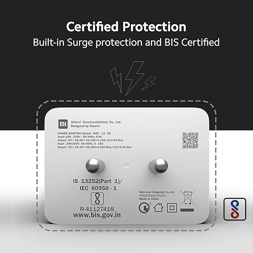 Mi 67W Sonic Charge Combo Mi/Xiaomi/Redmi Charger|Superfast 6A Type C Tablets (Adapter + USB to Type C Cable)