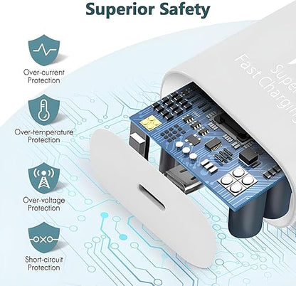 Samsung 25W PD 3.0 Type C Superfast Charger Adapter for Galaxy S25|S24|Ultra|FE|Edge|Plus|M36|M06|F06|M17 M16|F16|A17|M05,M35|F06,A06|A16|A55|A56|M36|M07|A35|Tab S10 Ultra|25 w USB-C Gan Charger