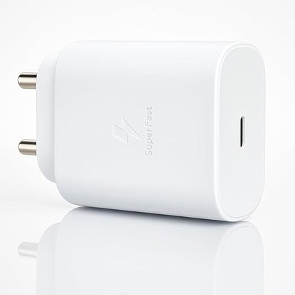 Samsung 25W PD 3.0 Type C Superfast Charger Adapter for Galaxy S25|S24|Ultra|FE|Edge|Plus|M36|M06|F06|M17 M16|F16|A17|M05,M35|F06,A06|A16|A55|A56|M36|M07|A35|Tab S10 Ultra|25 w USB-C Gan Charger